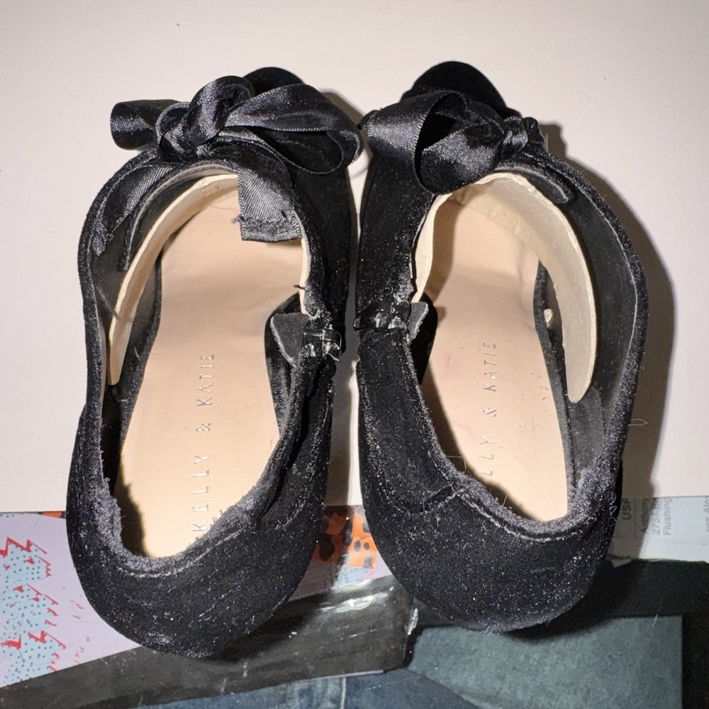 Kelly & Katie Black Velvet Open Toe Laced‎ Heel Ankle Boot Bootie Sz 9.5 Holiday - Picture 8 of 8